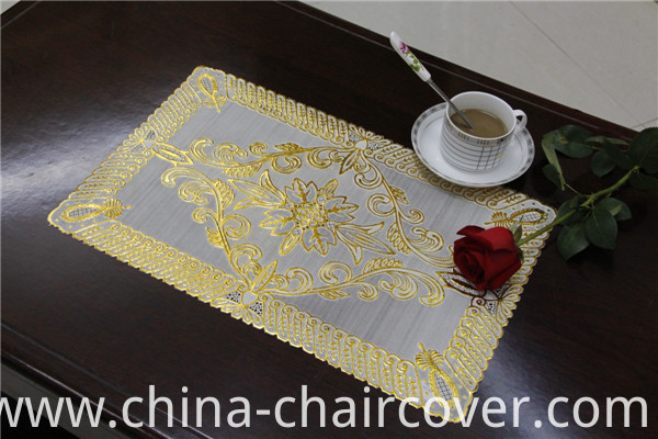 Popular Design PVC Lace Gold Tablemat Size 30*46cm Home/Coffee/Party Use